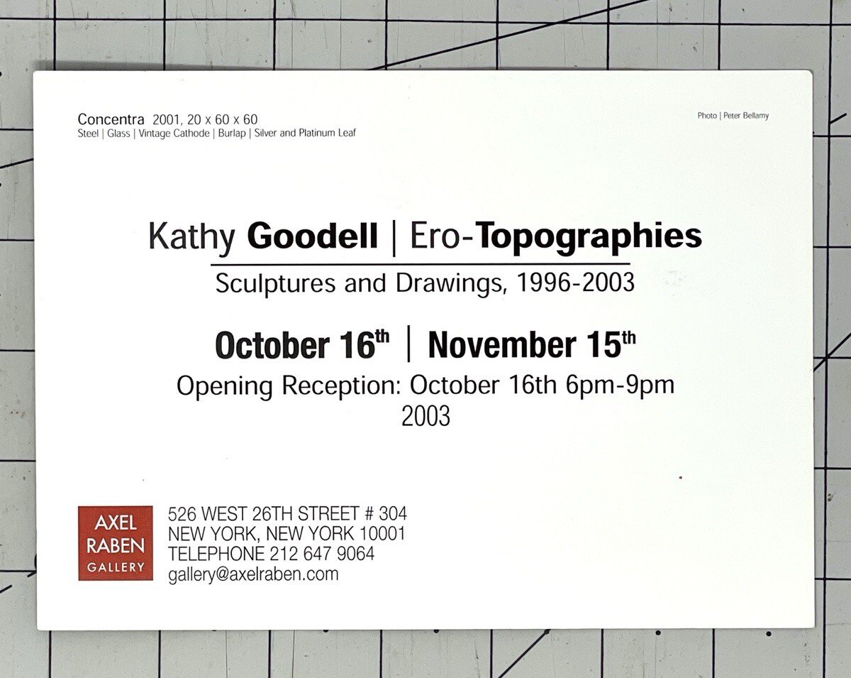 Kathy Goodell (b. 1947) Art Announcement Card – Ero-Topographies – 2003