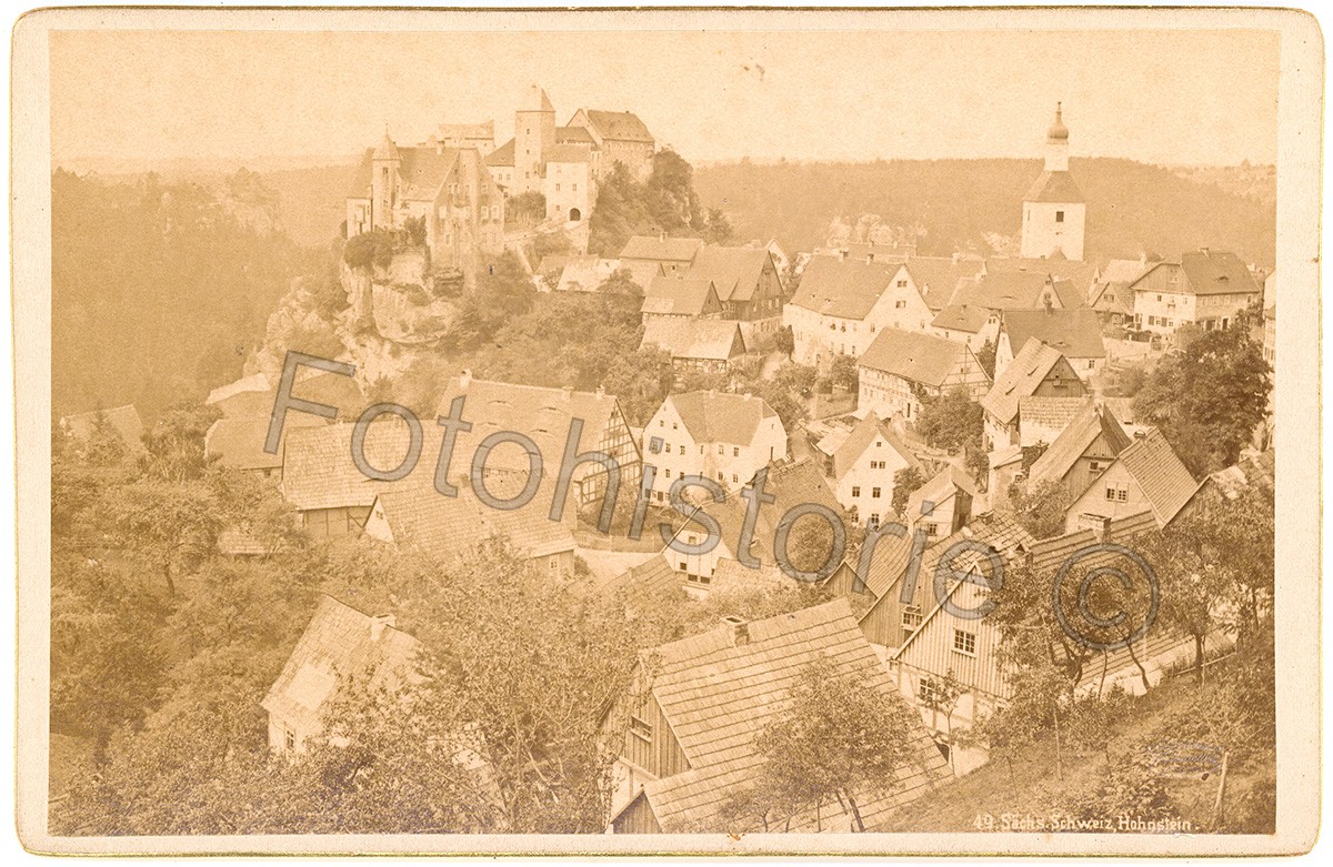 Photo Hohnstein Castle panorama Saxony Saxon Switzerland 1895