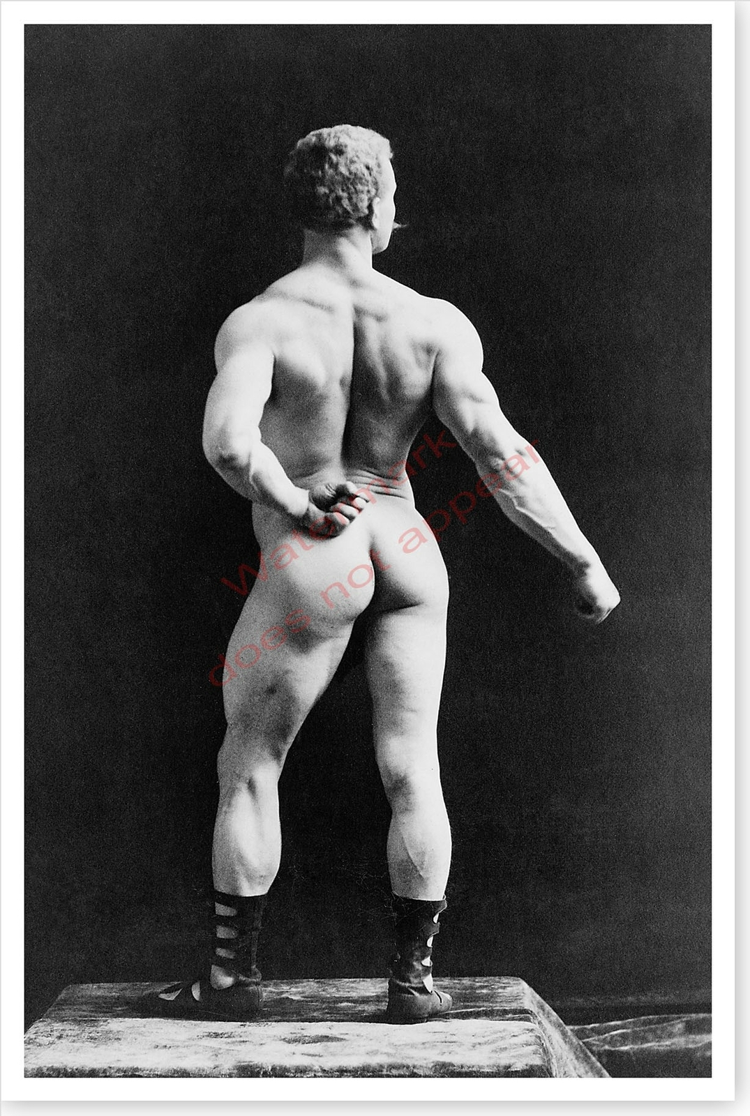 Ziegfeld Bodybuilder Eugene Sandow Nude Beefcake Silver Halide Photo