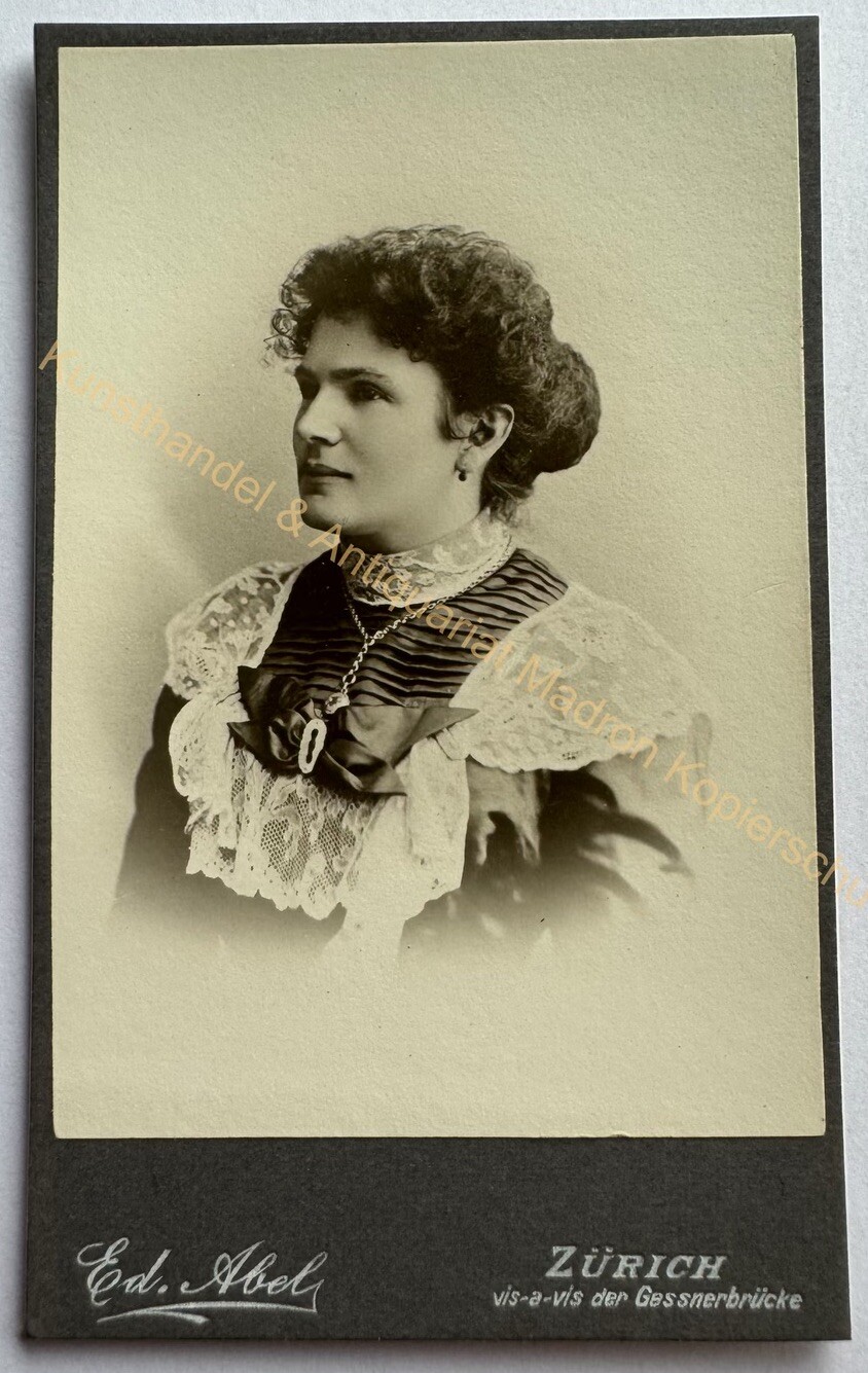 orig. CDV photo photograph old picture woman lady fashion around 1895 Zurich Abel