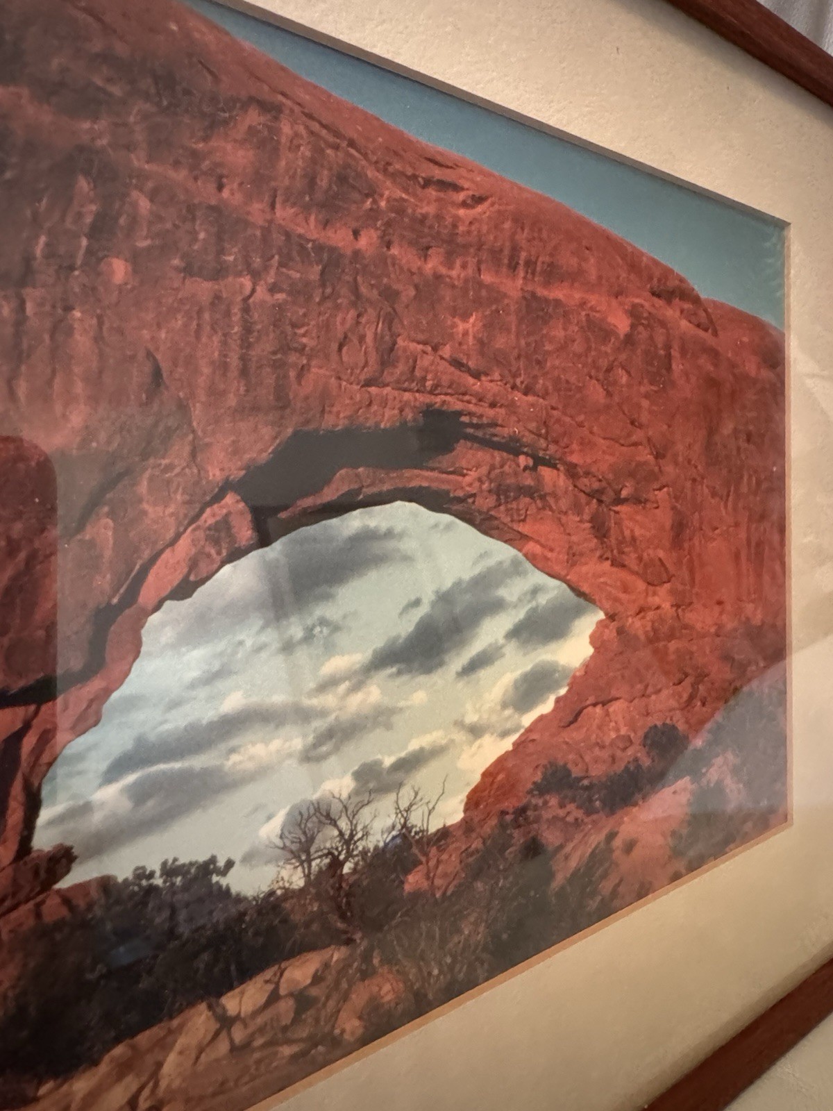 Vintage Framed Photograph Arches National Park Utah 1980 Signed on Back