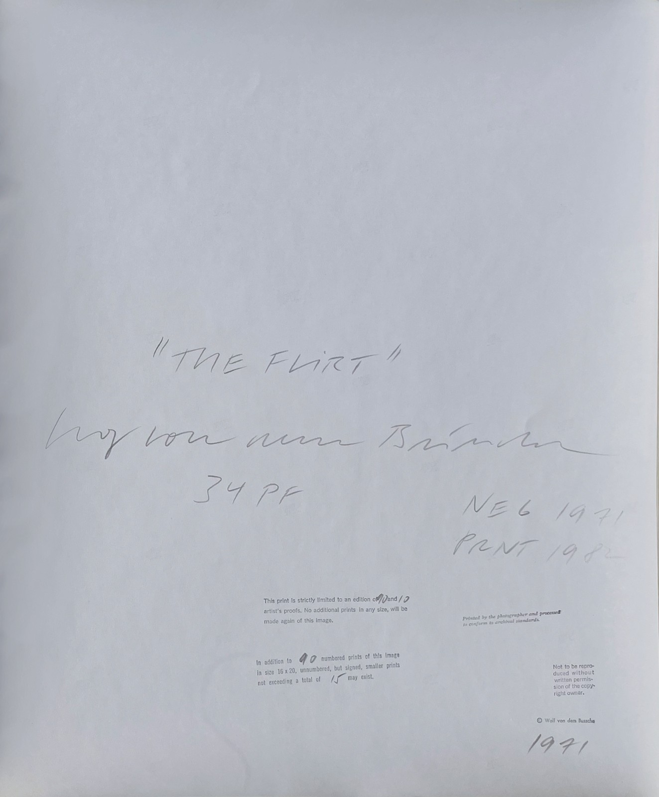 Wolf Von Dem Bussche – From The Peaceable Kingdom c.1971 (LHi01)