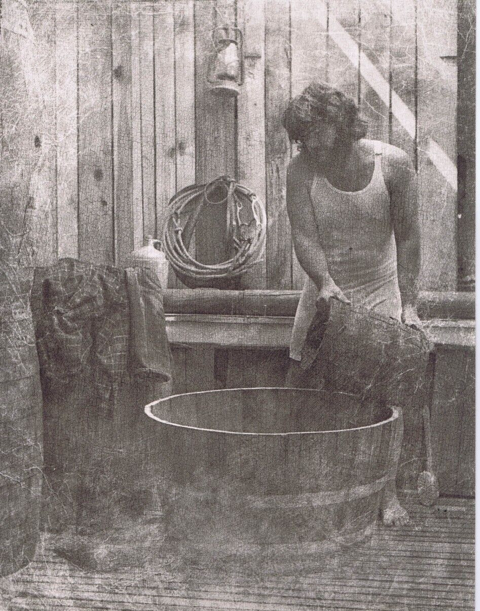 NEWLY FOUND! ROLLAND HENDRICKSON B&W Photo 10×13″ VINTAGE BEARISH MAN BATH MP23