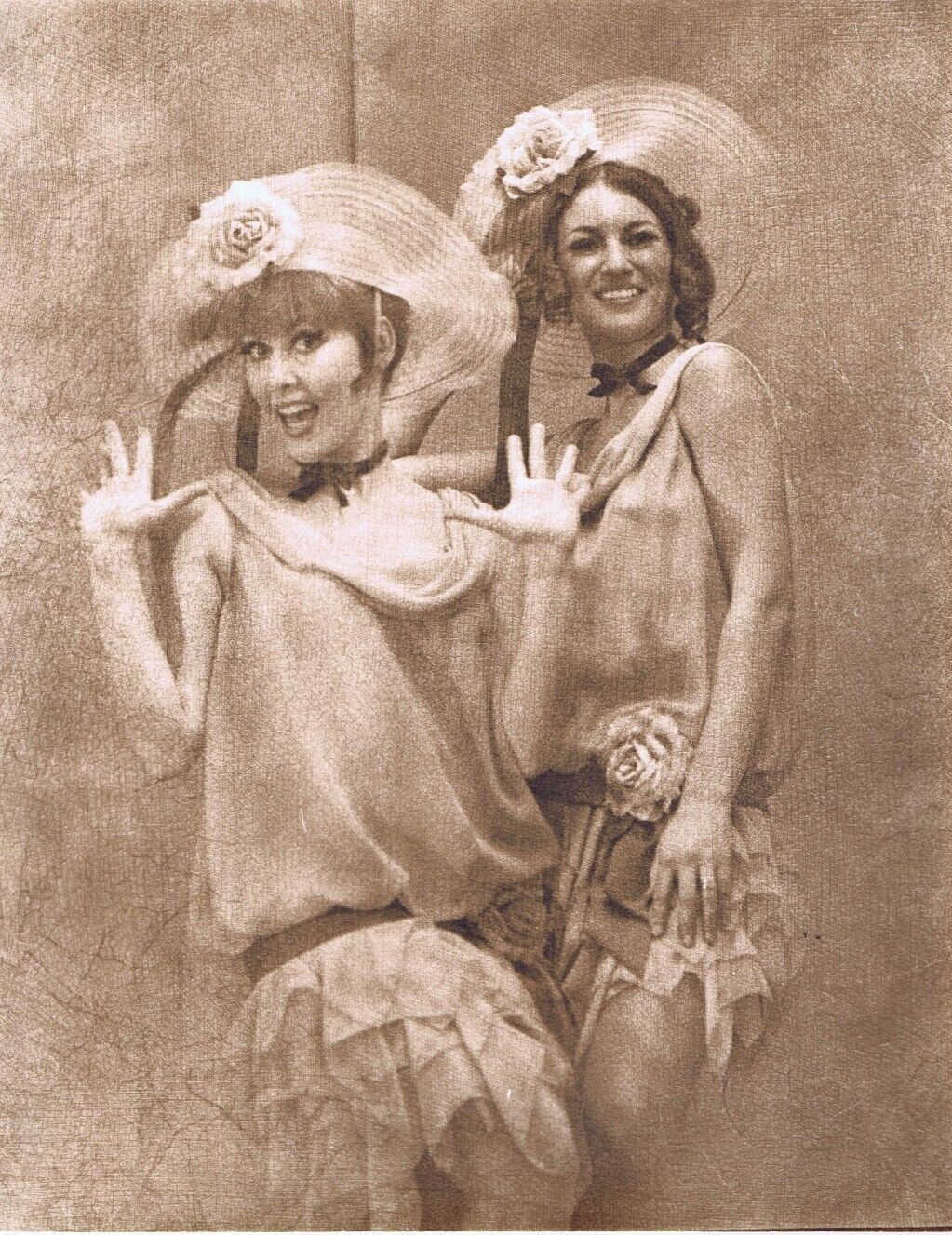Hendrickson Original Photo Sepia TEA TIME WITH THE CRAZY FLOWER GIRLS 11×14″