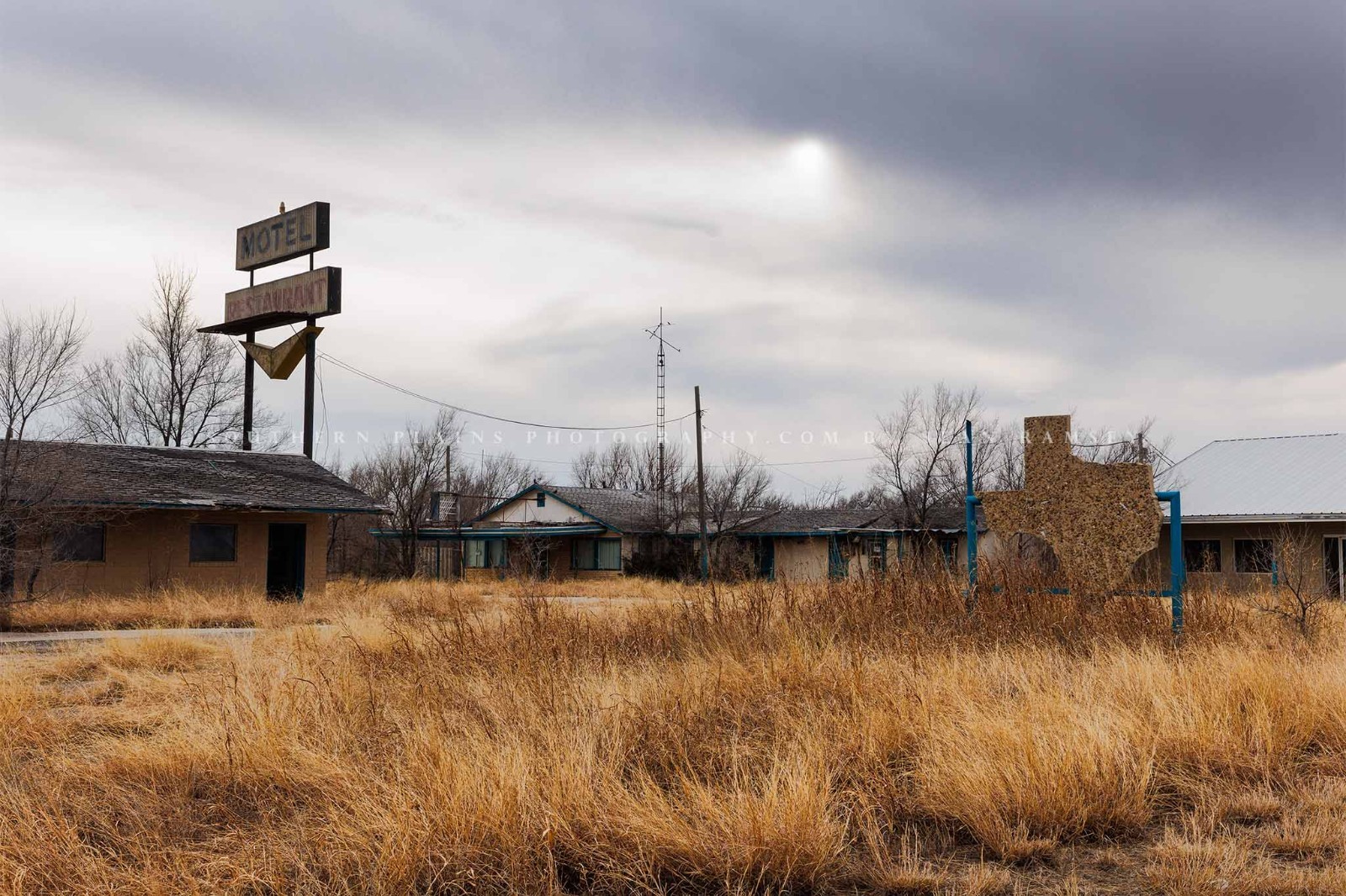 Abandoned Motel Photography Print: Texas Panhandle Route 66 Roadside Photo