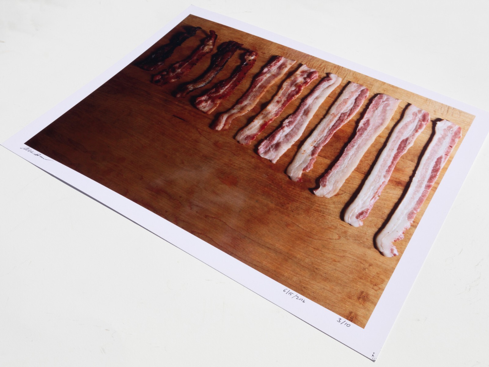 Gradation of Bacon – 17″ x 22″ Fine Art Photography Print – Artistic Food Photo