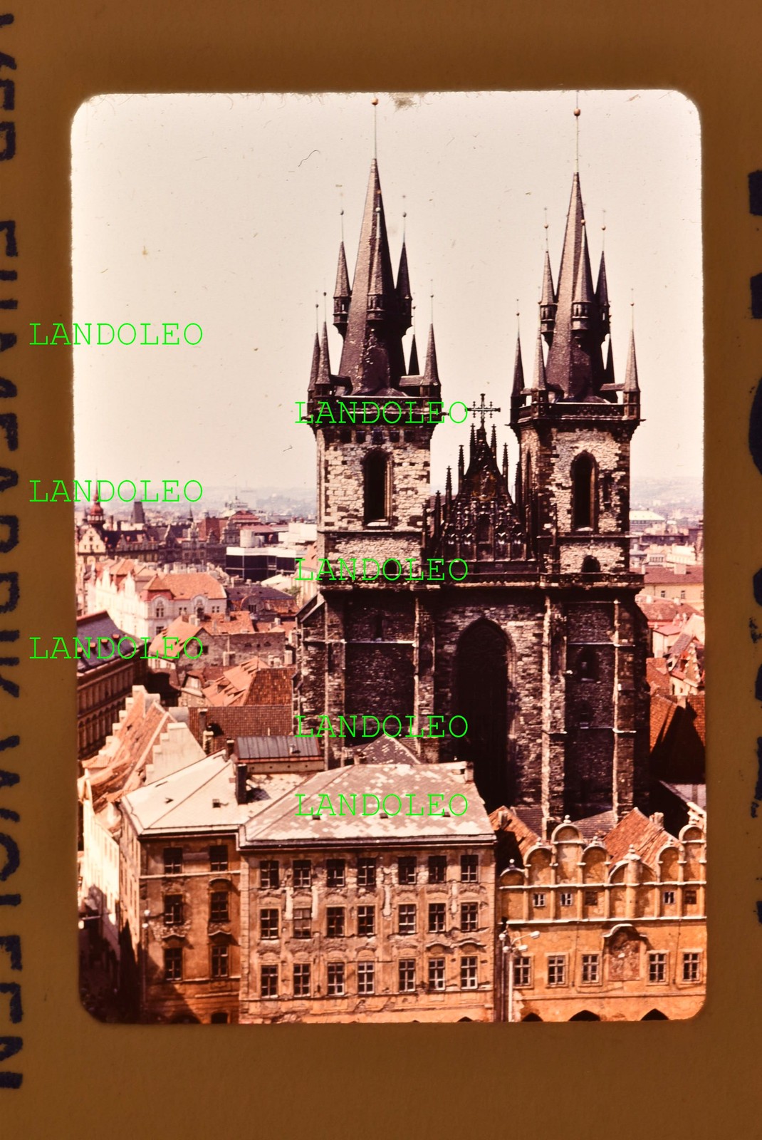 Slide Tyn Church Prague 1970s Panorama