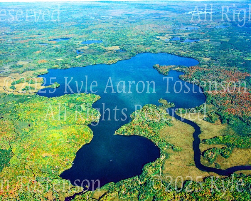 Lost Land Lake, Hayward, Sawyer County, Wisconsin Overhead Photo. Frame Optional