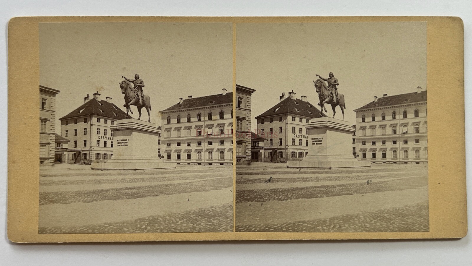 Allemagne Munich Wittelsbacherplatz c1875 Stereo Photo Vintage Album