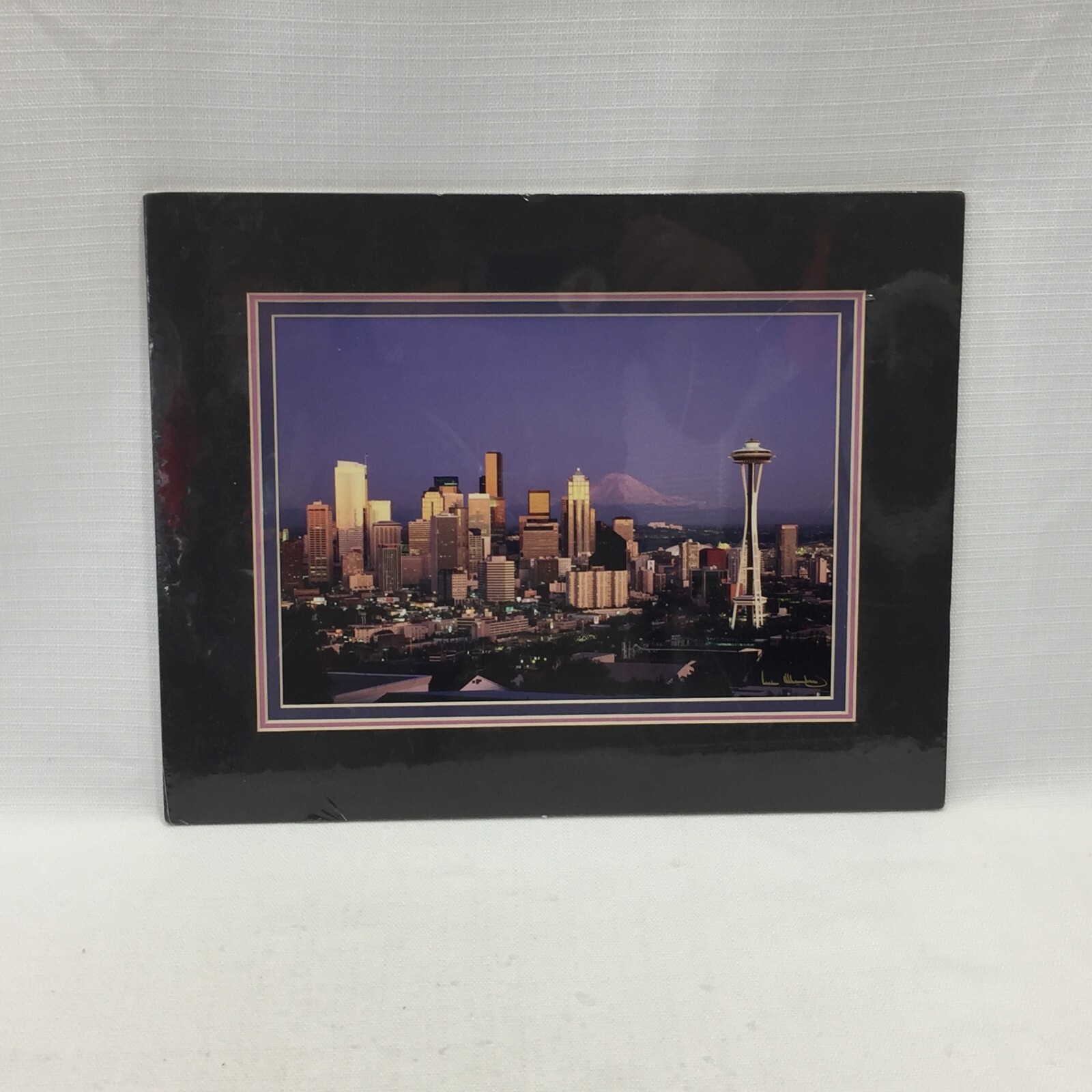 Rick Morley Seattle Skyline Mt. Ranier Signed Photography Print 10″ x 8″ New