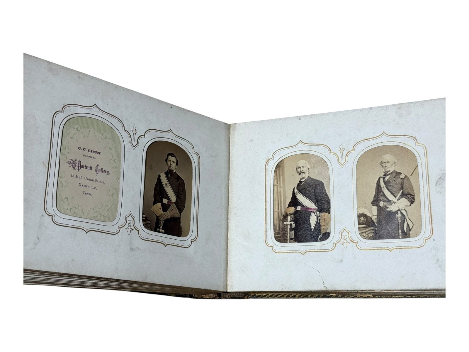 Reconstruction Era Nashville Commandery No 1 Knights Templar CDV Album / 1868