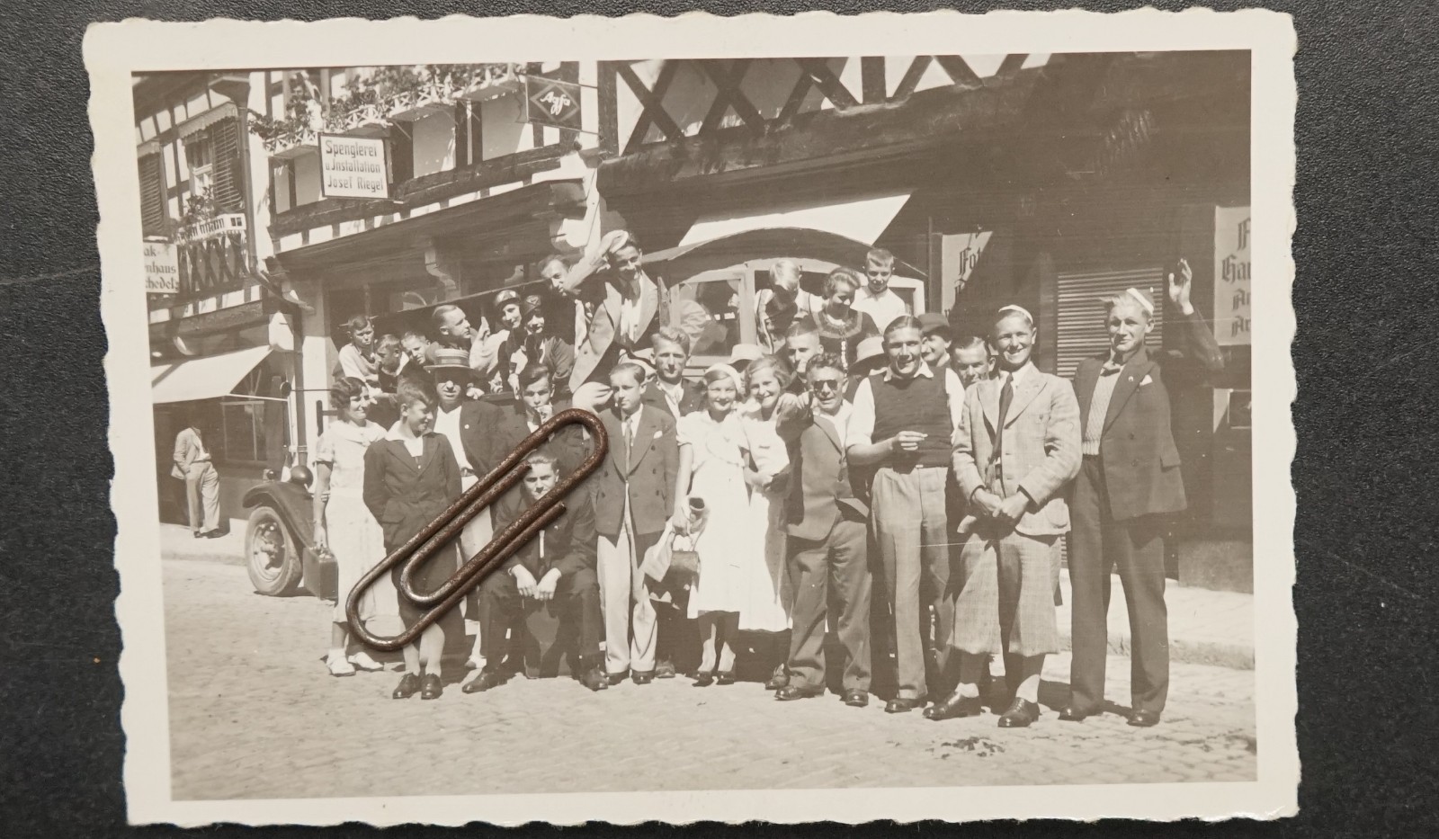 Photo view Ansbach Franconia Bavaria advertising business tinsmith Agfa roofer