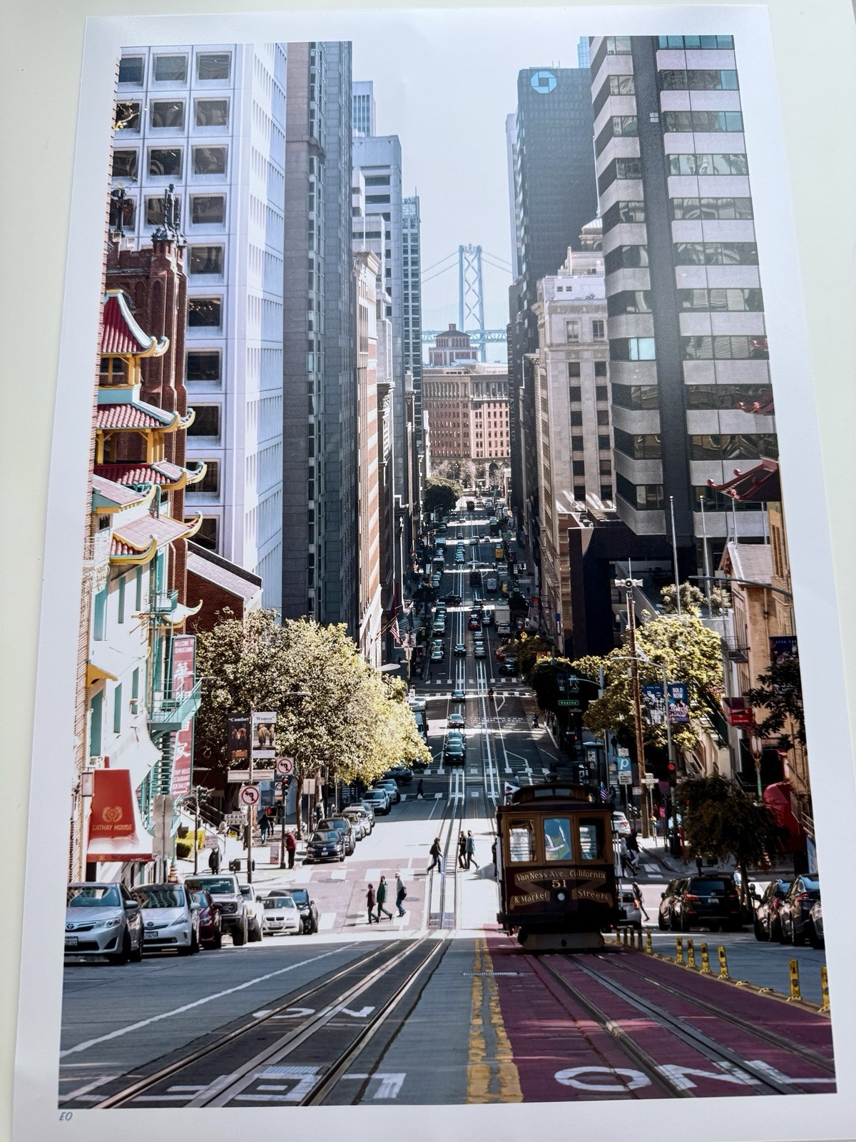 San Francisco Cable Car 12×18 Photo Print Chinatown Bay Bridge Wall Art READ