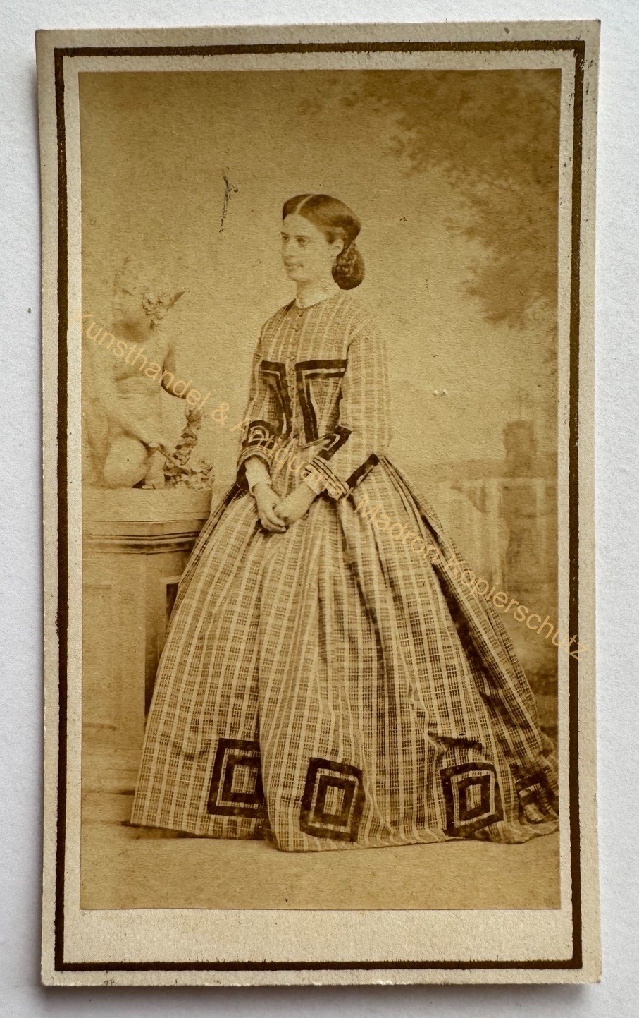 orig. CDV photo photograph old picture woman lady fashion around 1860 Roma Alessandri