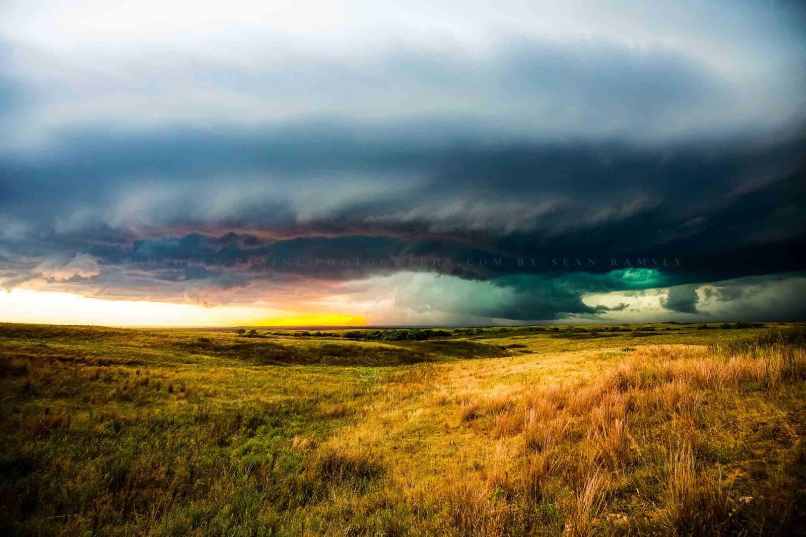 Storm Photography Print: Kansas Supercell Thunderstorm Prairie Western Photo
