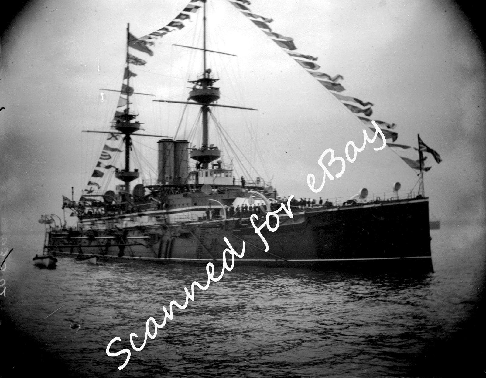 MAJESTIC-CLASS ROYAL NAVY BATTLESHIP – RARE LARGE NEGATIVE FROM THE 1890s