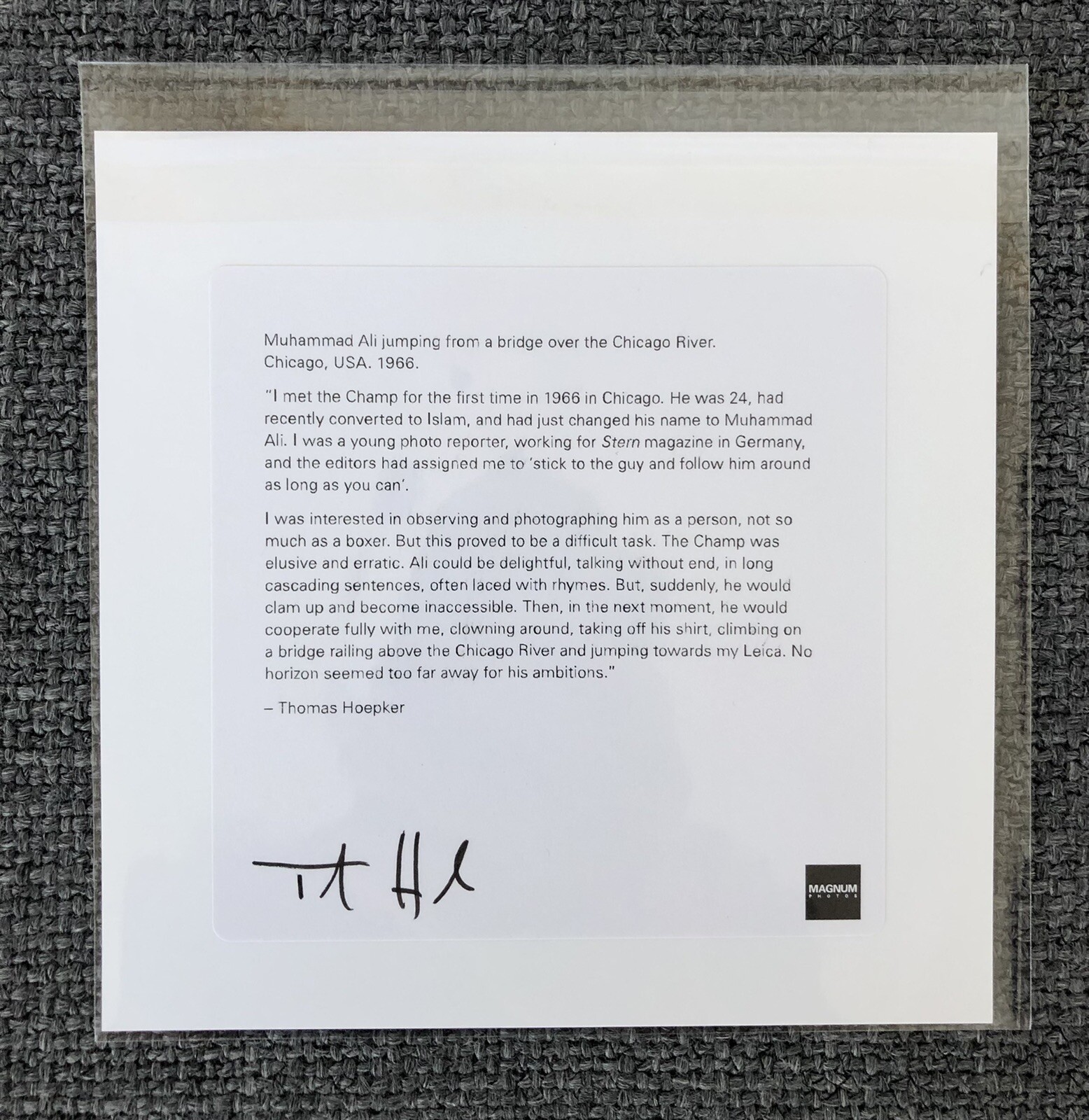 Magnum Square Print by Thomas Hoepker: Muhammad Ali, Chicago, USA, 1966 (Signed)