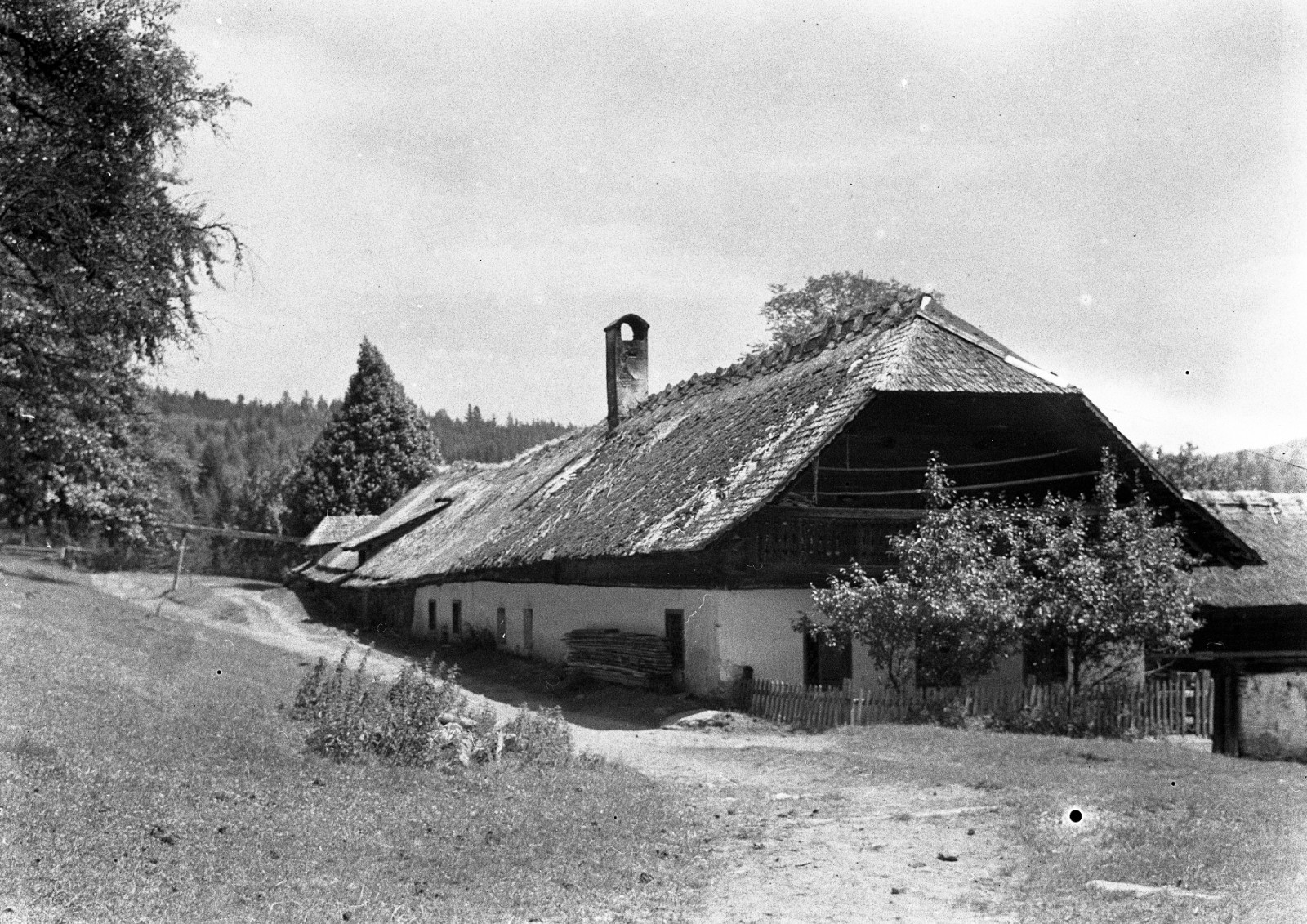 “Banernhaus Stmk” (Steiermark), farmhouse, Eduard PEZDIKA, vintage fine art nega