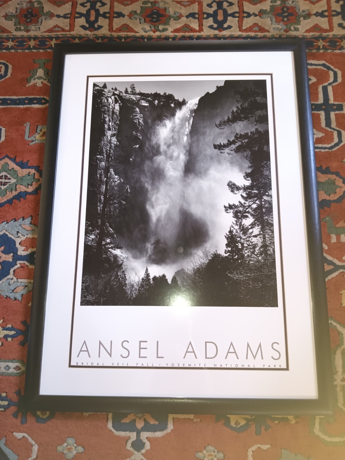Ansel Adams Bridal Veil Fall Yosemite National Park Framed 24”x 36” Auth Ed