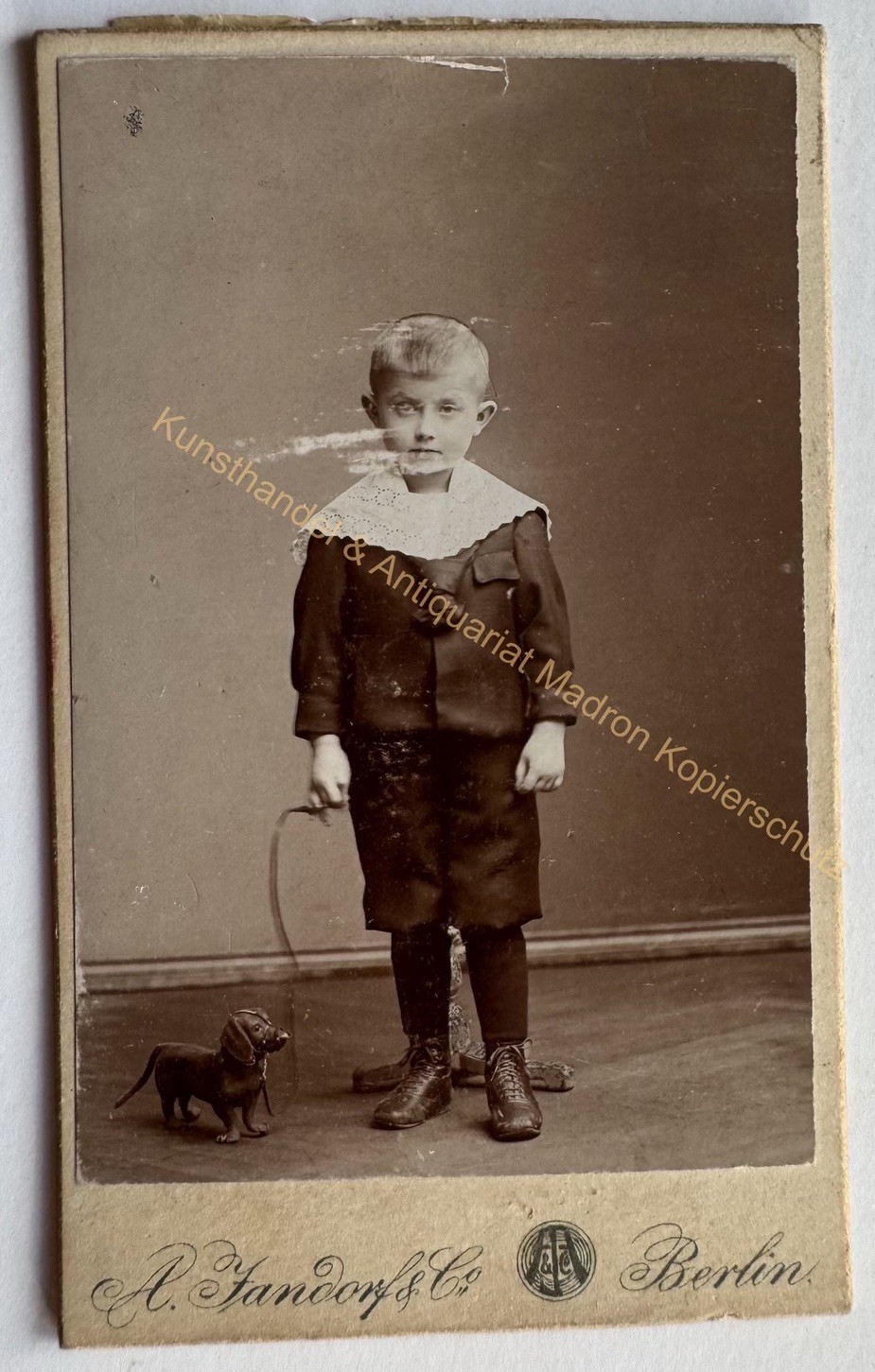 orig. CDV photo photography picture child old fashion around 1890 Berlin Jandorf toy
