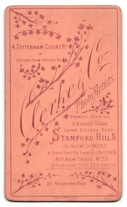 Photograph Clerke & Co., London-Stamford Hill, 15, High Street, Portrait Citizen
