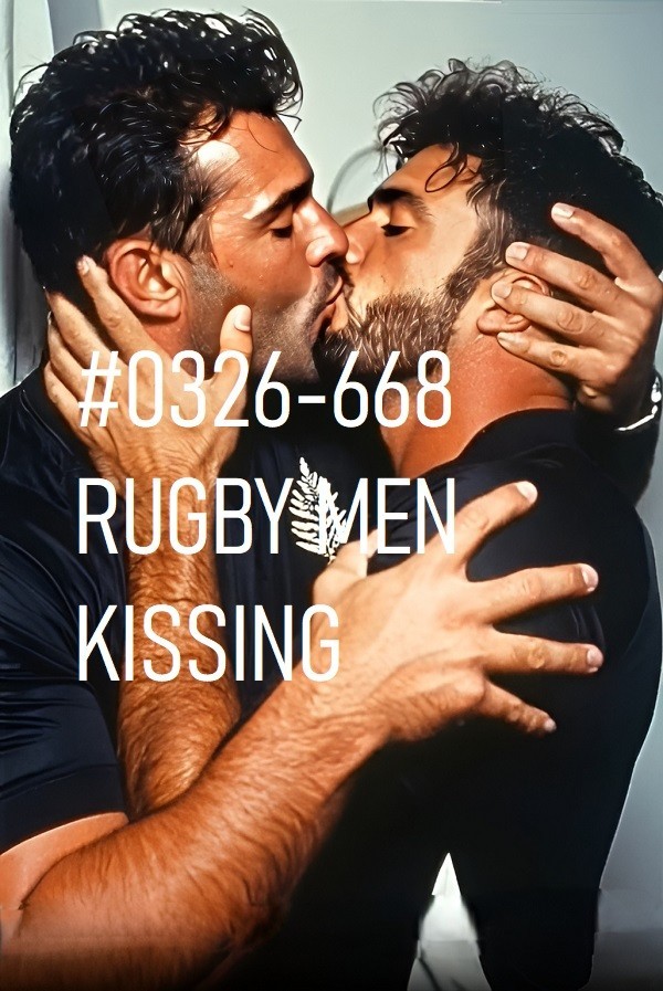 MALE PORTRAIT #0326-668 -athletes -rugby men kissing series -free shipping usa