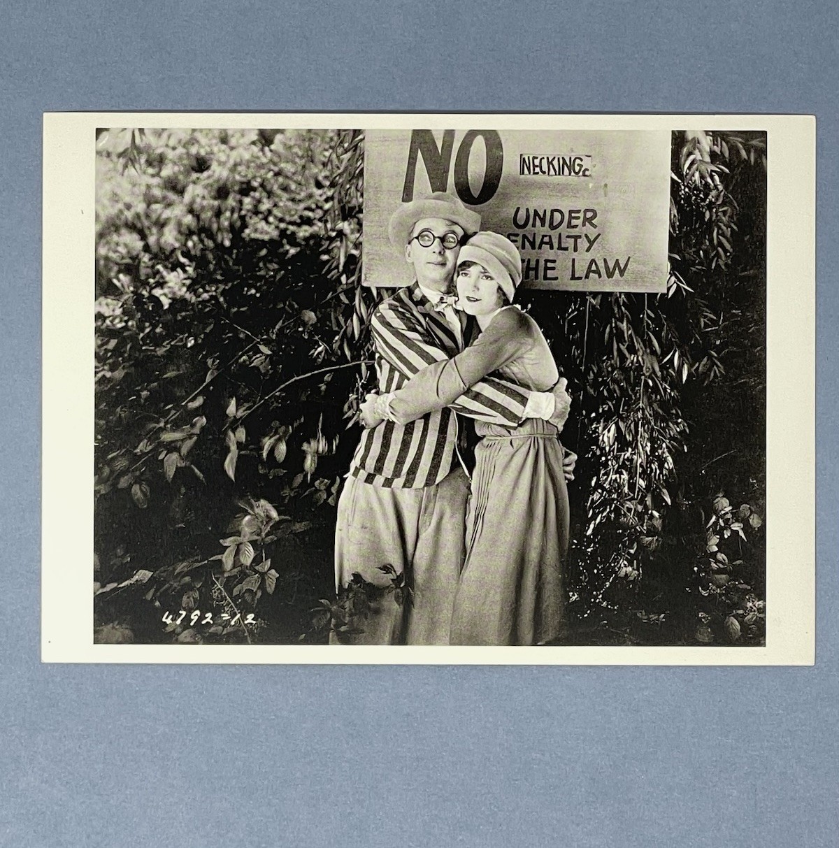 No Necking Sign Happy Couple c. 1920 Fotofolio Art Photo Print Card 4”x6”
