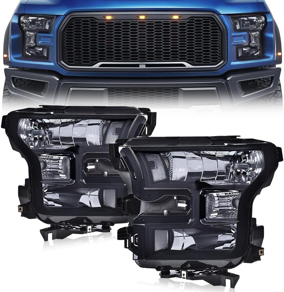Headlights Assembly Compatible with 2015 2016 2017 Ford F150 | LH & RH Front Hea