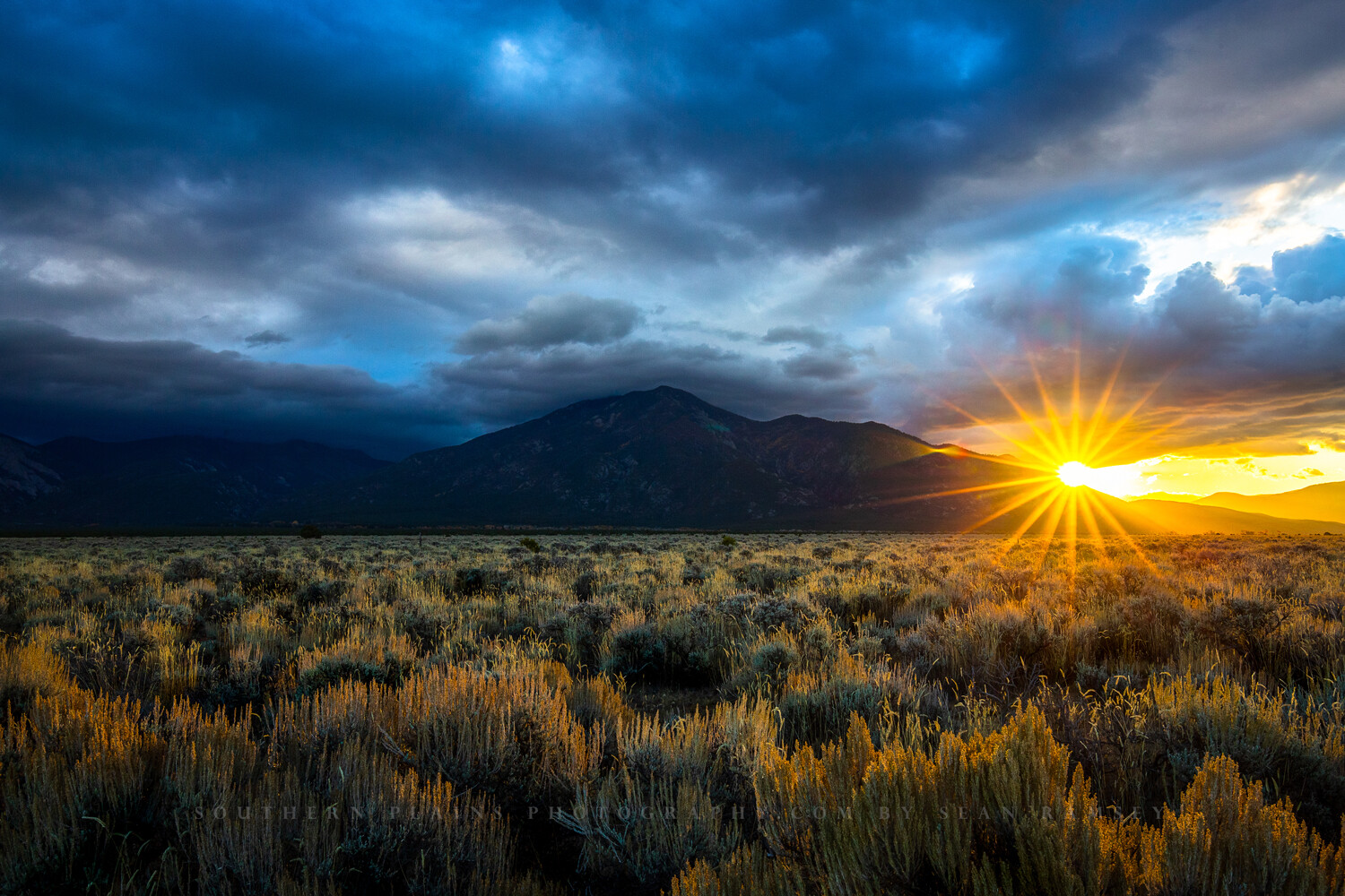 Taos Mountain Photography Print: New Mexico Sun Twinkle Rocky Mountains Photo