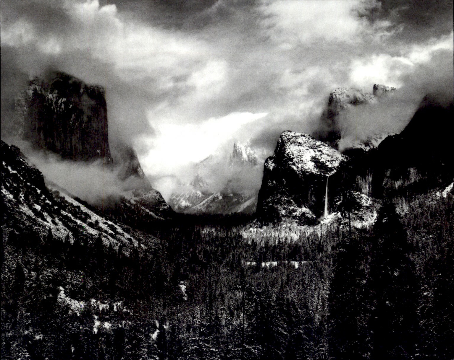 1972 1944 Ansel Adams Winter Storm Yosemite National Park Art Photo