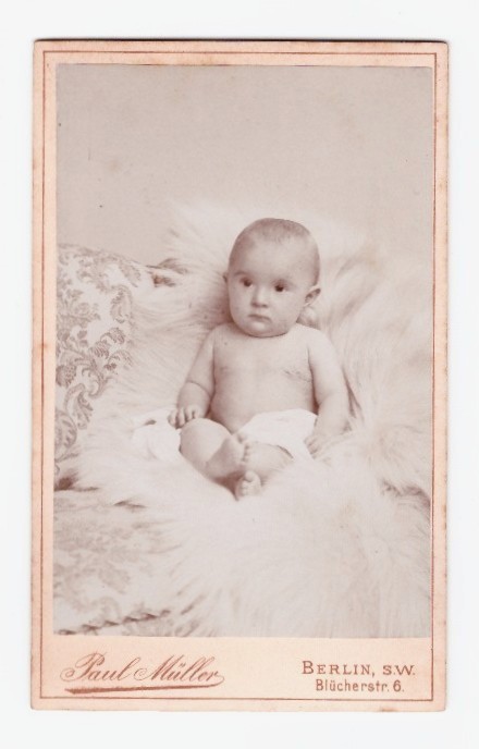 CDV photo around 1890, baby, Berlin