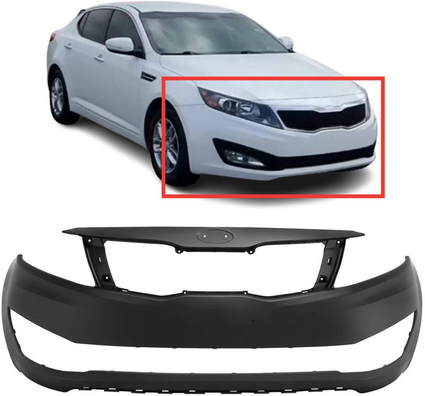 Compatible with Front Bumper Cover 2012-2013 Kia Optima USA LX EX Sedan 12-13. N