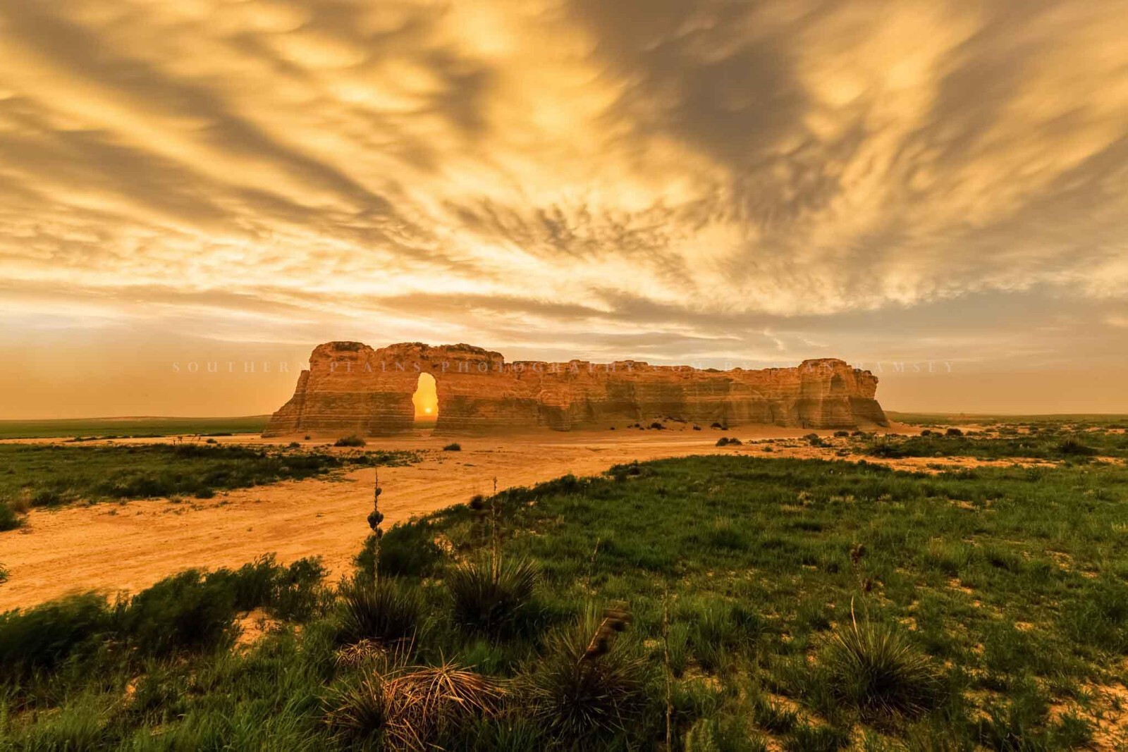Stormy Sky at Sunset at Monument Rocks Kansas Photography Print