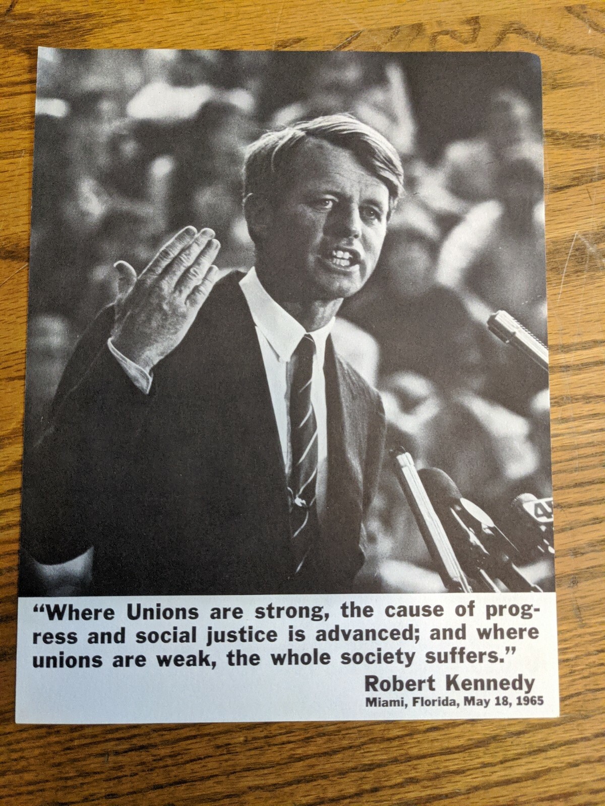 1968 CAMPAIGN POSTER INDIANA PRIMARY RFK ROBERT BOBBY KENNEDY UNION RARE VTG