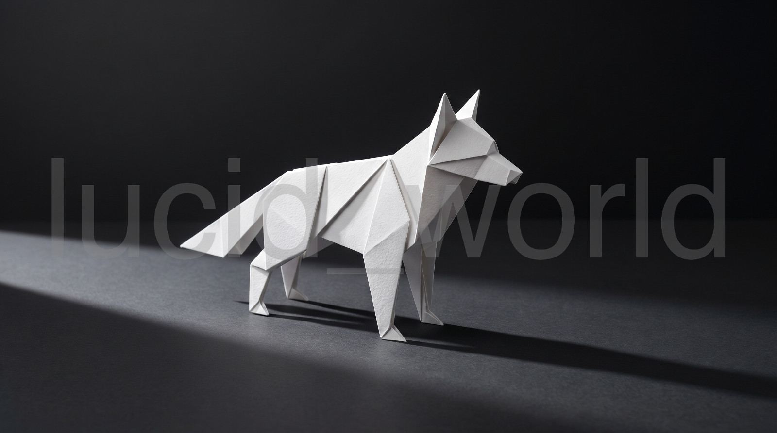 Minimalist Origami Wolf Digital Download 4K Wallpaper Modern Paper Art Design