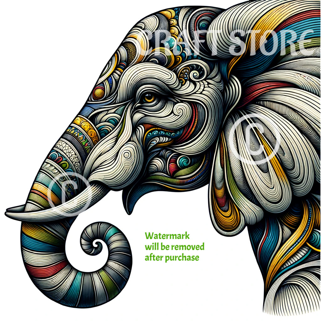Digital Image Desktop Art Background Wallpaper Colorful Vibrant Elephant Art