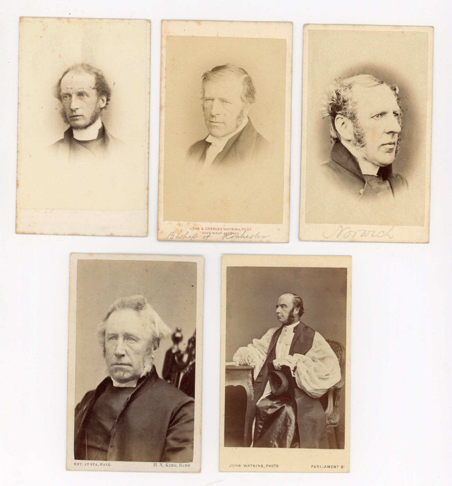 (5) CDV Photos of Bishops Catholic Church Holy Ministers Diocese 1860 Ordained