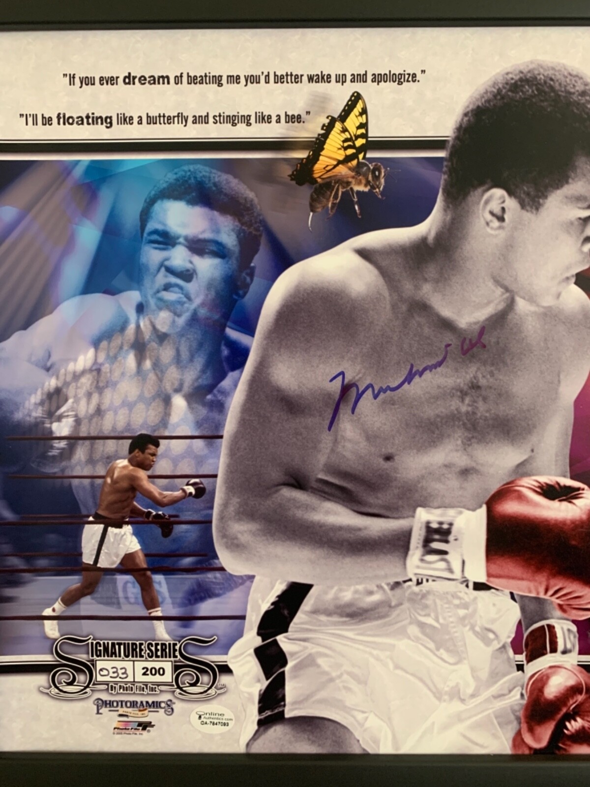Muhammad Ali Signed 14×38 Limited #31/200 Online Authentics Hologram ART