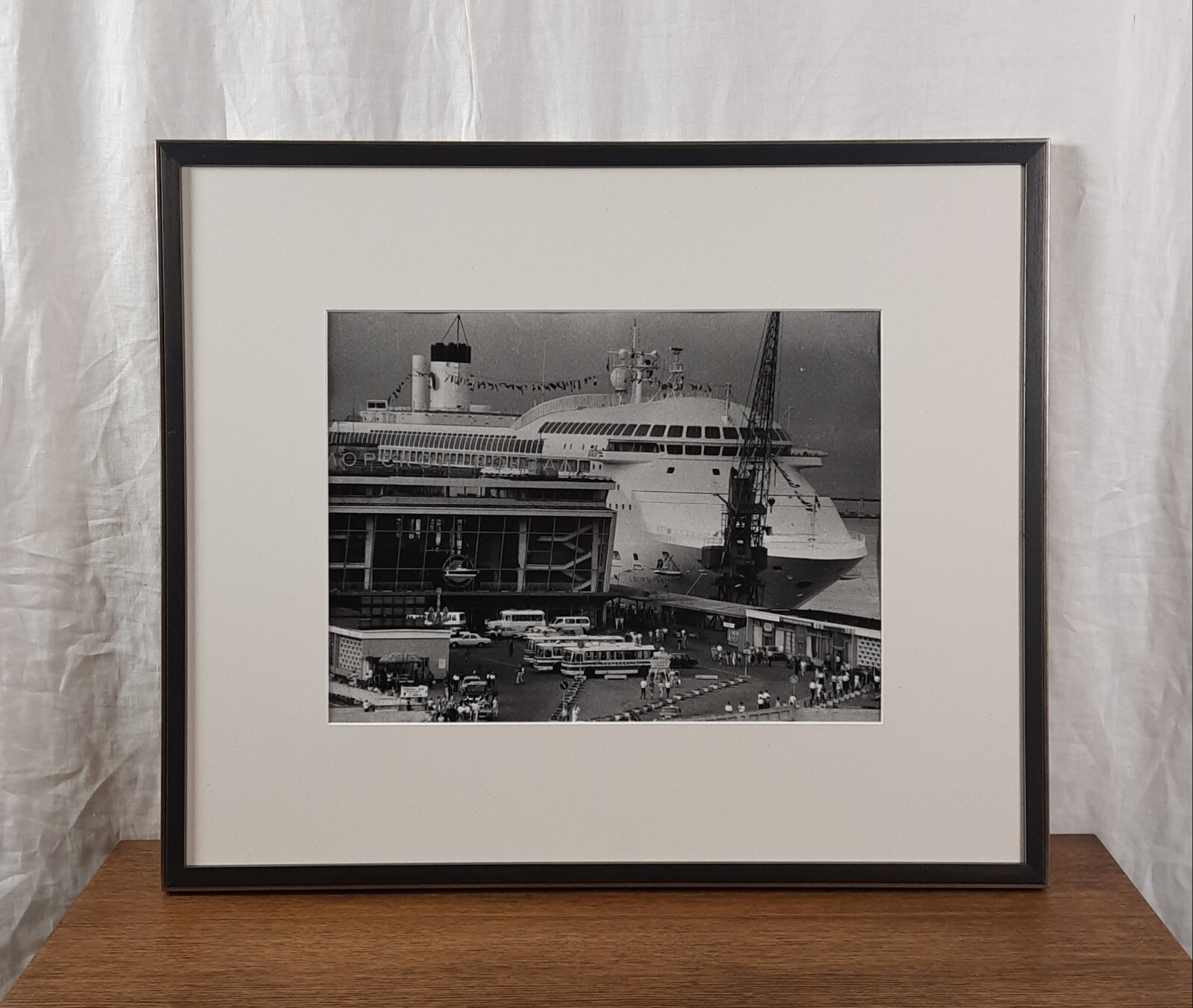 Odesa Seaport Photo, Black and White Vintage Photo, Ukrainian Artist Zyubritsky