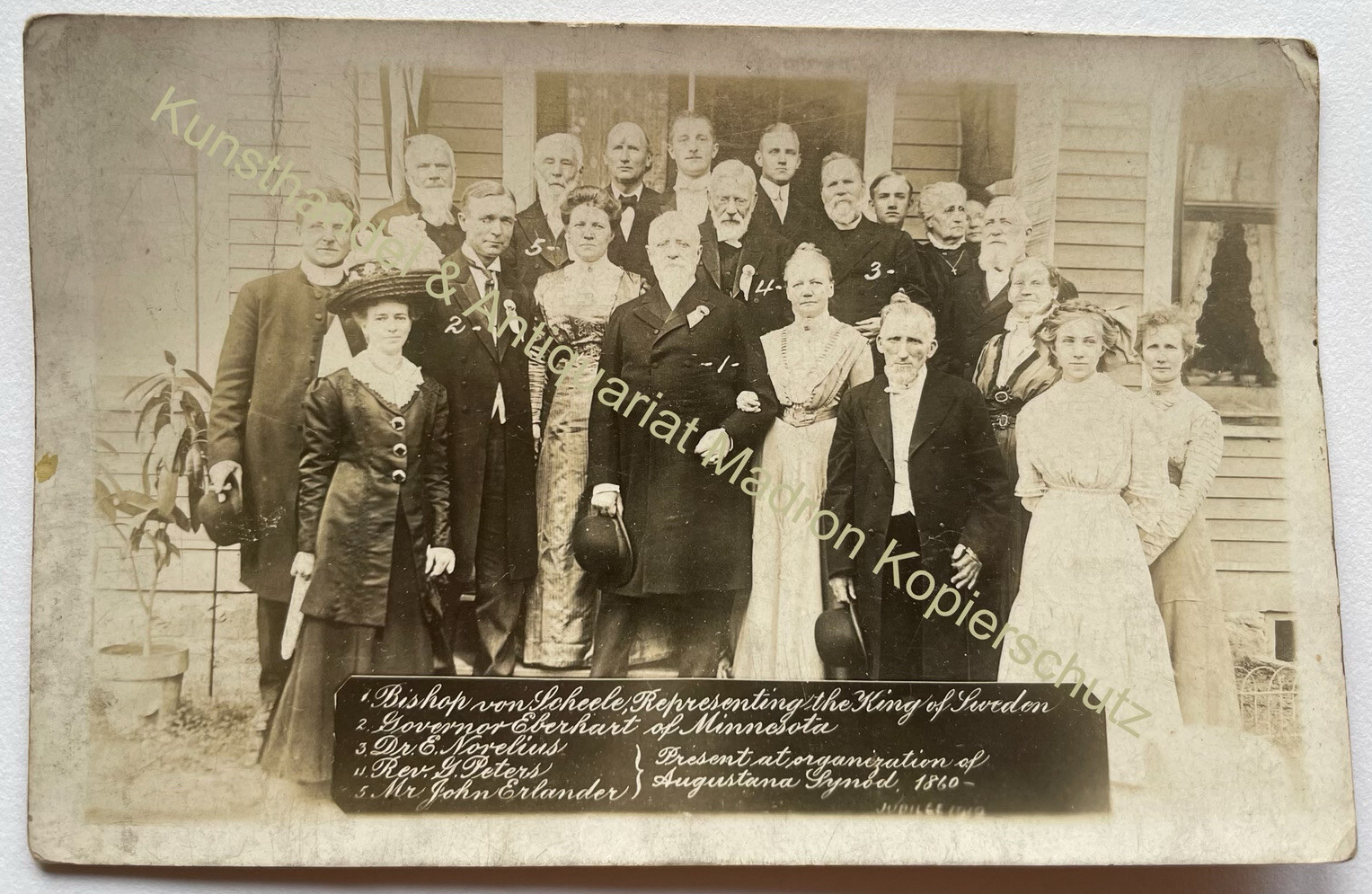 orig. Photo Postcard 1910 USA Minnesota Rock Island Illinois Governor King Sweden