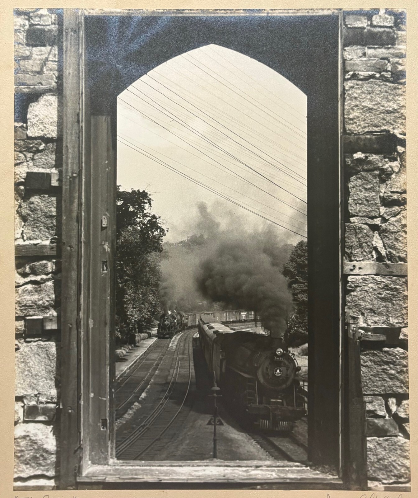 Original JAMES P GALLAGHER ‘The Parting’ TRAINS B&O Railroad Gelatin PHOTOGRAPH