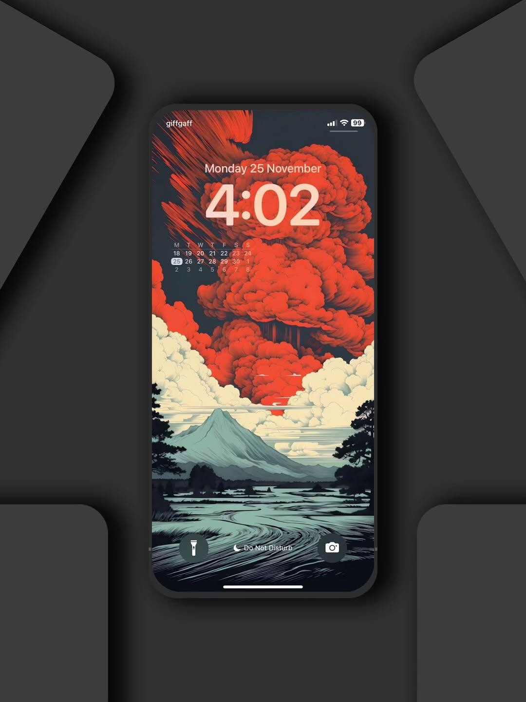 Volcano Theme | Digital Mobile Background Wallpaper | HDR | 1080x2339px