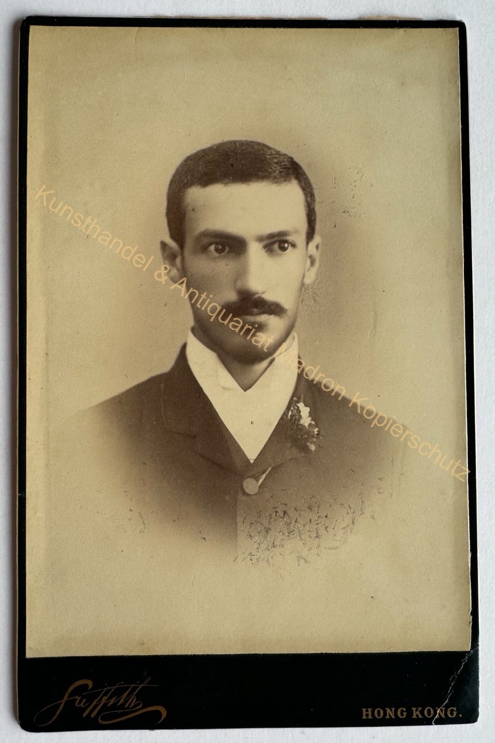 orig. KAB Cabinet Photo Photograph Old Picture 1890 China Hong Kong Griffith Mann