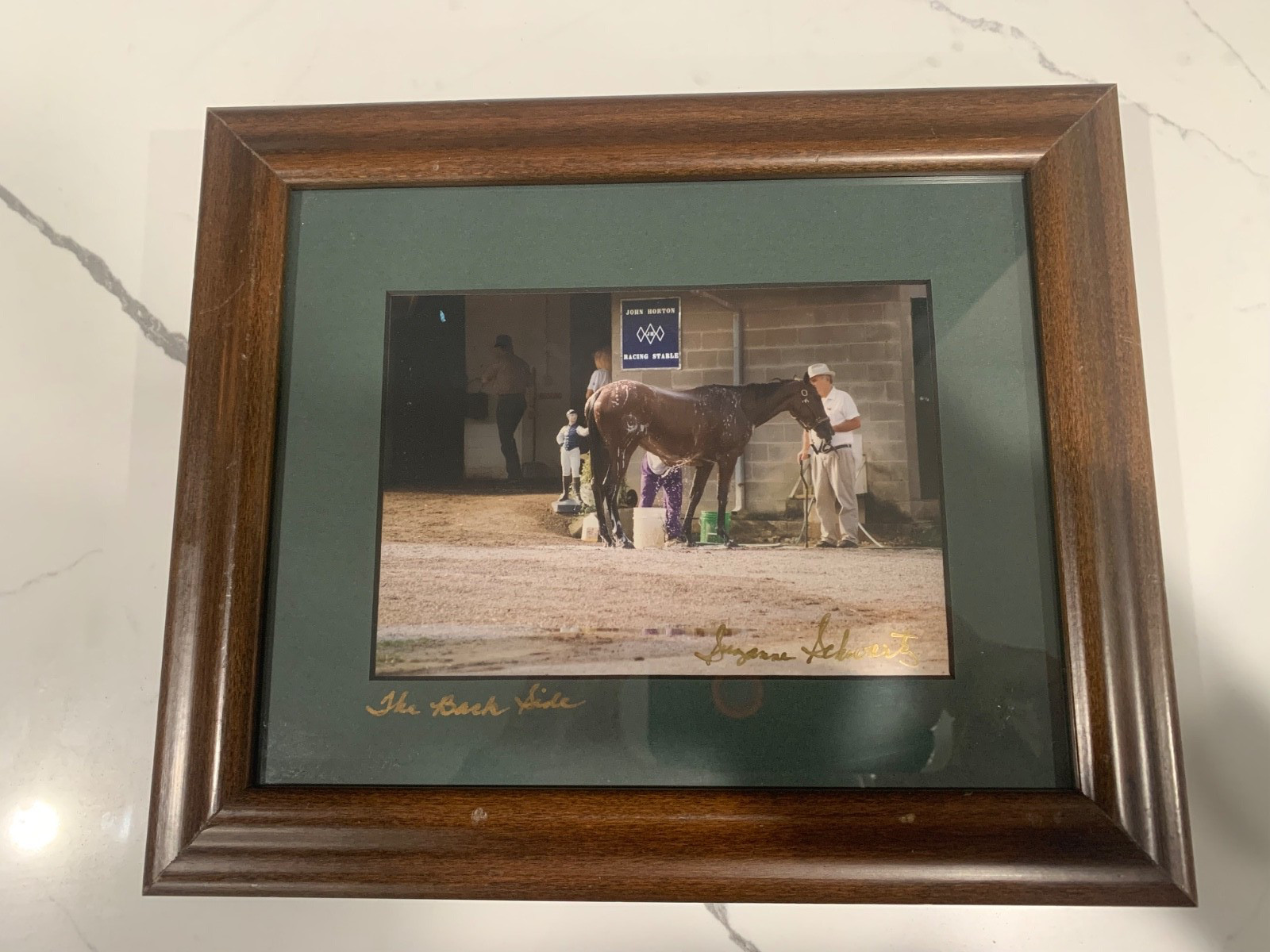 Suzanne Schwartz Signed Photo The Back Side Horse Racing Churchill Downs Framed