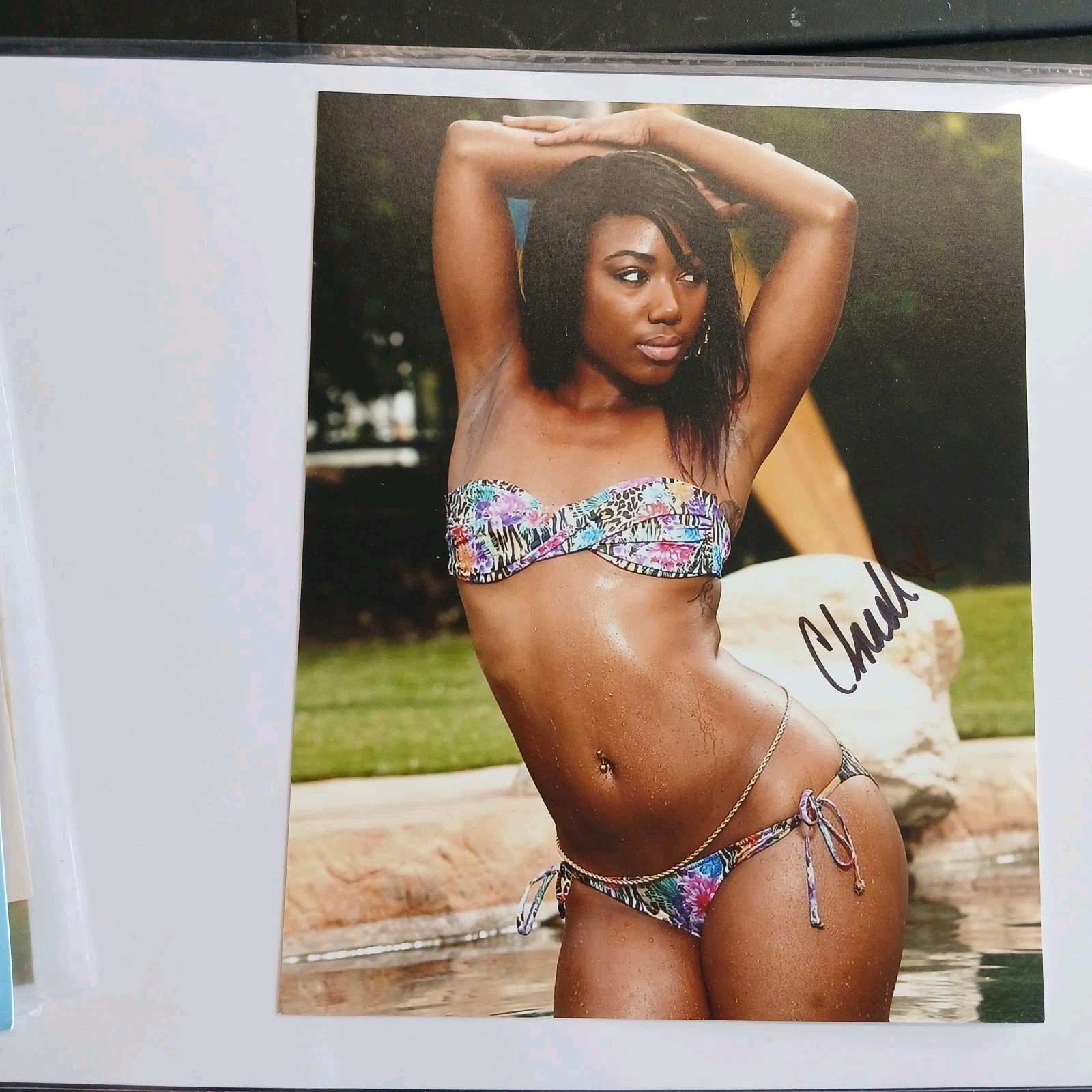 Ebony Pornstar Chanell Heart Autographed 8×10 Photo