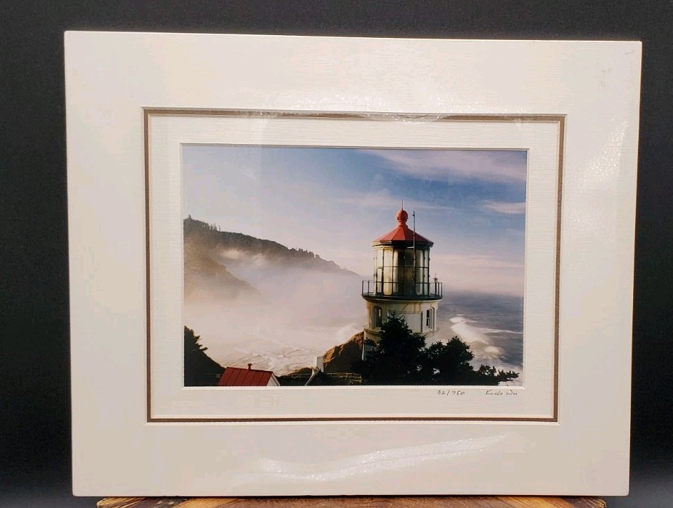 King Wu Matted Photography # Print HACETA HEAD, OR Lighthouse 5×7 Matted 9×11