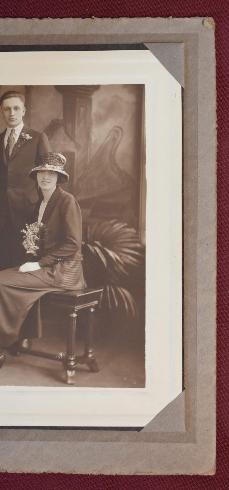 Antique Photograph of Four People In a Conservatory or Greenhouse