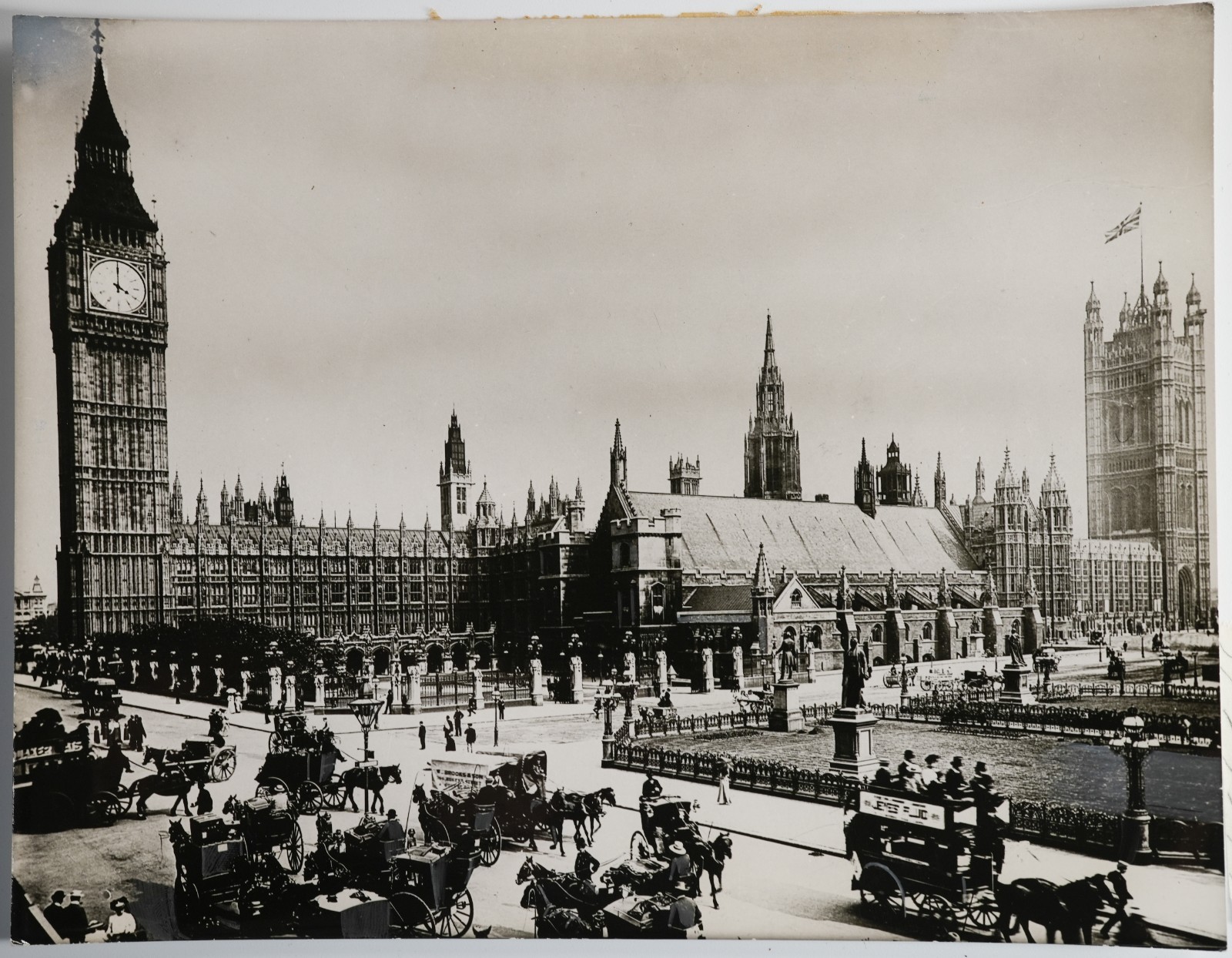 Analog Photo United Kingdom Westminster Palace Reprint In 1900 18X24Cm 1960