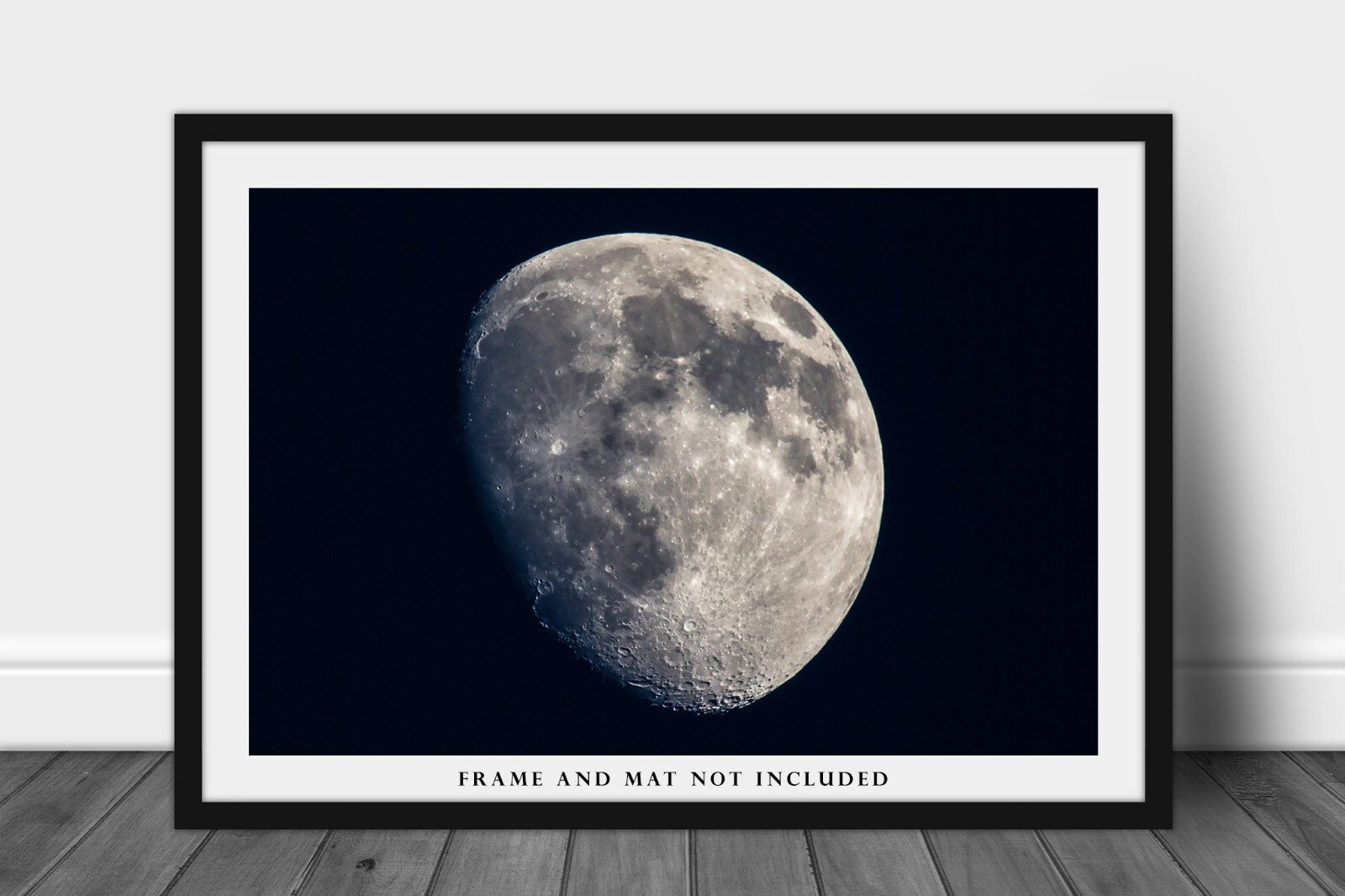 Celestial Photography Print – Picture of Waxing Gibbous Moon Lunar Wall Art