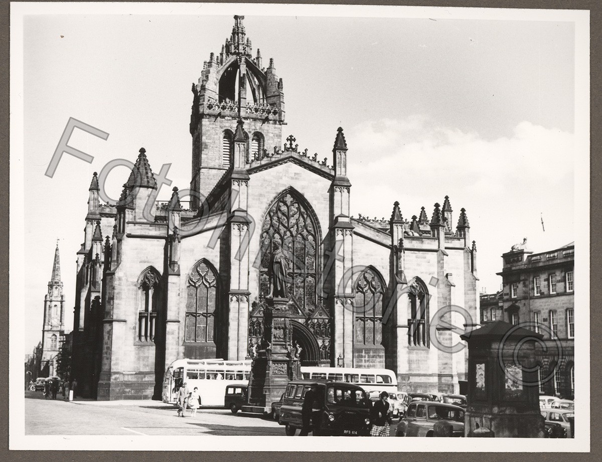 Photo Scotland Edinburgh St Giles’ Cathedral Bus Cars 1959 Car
